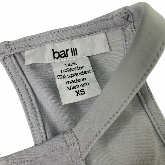 Bar III Gray Faux Wrap Sleeveless High Neck Dress - Picture 5 of 7